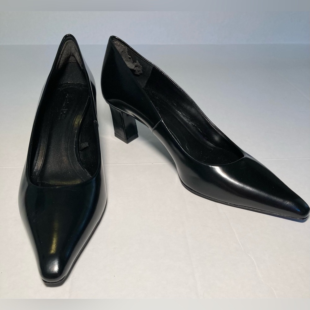 Massimo Dutti 🟣 EUC Size 40 EUR Block Pump Heels in Black